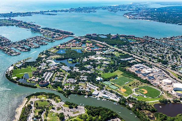 Eckerd College campus aerial view